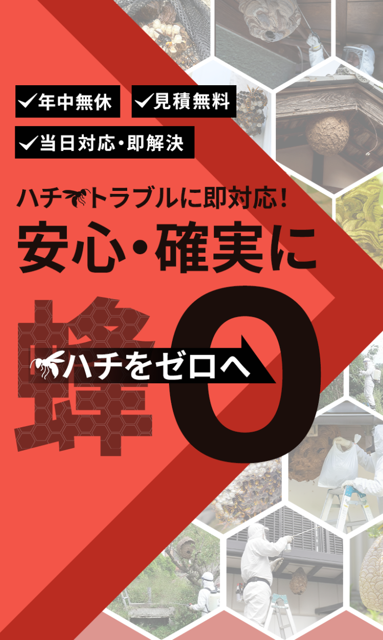 ハチトラブルに即対応！安心確実に蜂をゼロへ