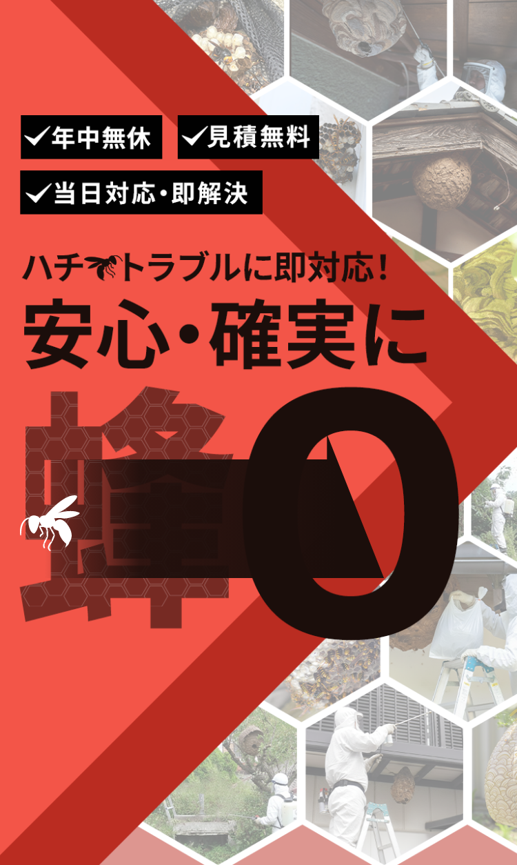 蜂トラブルに即対応。安心・確実に